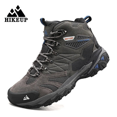 HIKEUP Men’s Suede High-Top Hiking Boots – Non-Slip Outdoor Performance for All Seasons