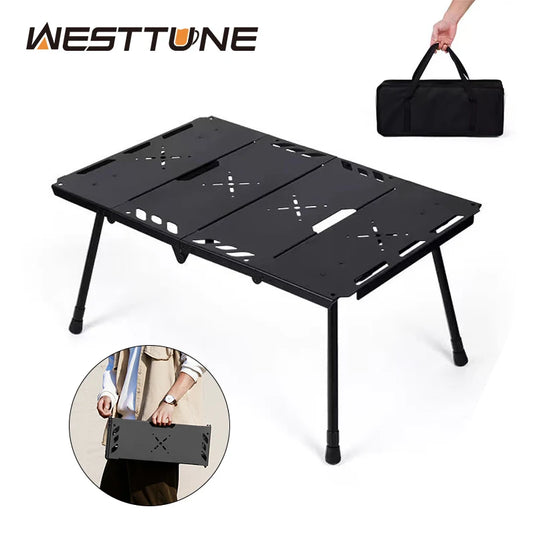 Folding Tactical Camping Table | Adjustable Height Aluminum Alloy | IGT Side Rack Outdoor Desk