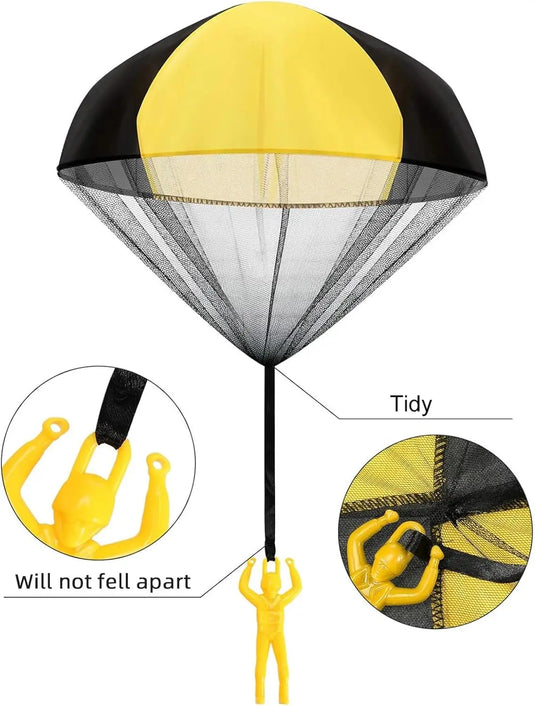 Parachute Figures Throwing Toy – 2/4/6/12 PCS Hand-Throw Army Parachute Set for Kids
