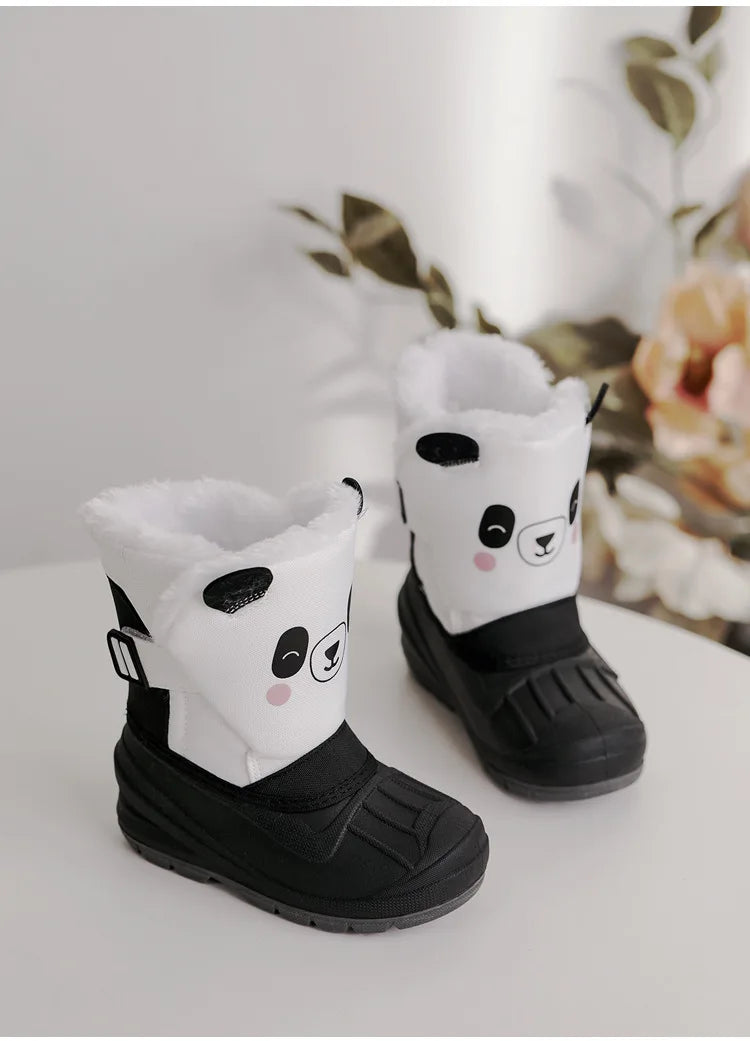 Load image into Gallery viewer, Winter Children Snow Boots Girls High-top Princess Boots Boys Anti-kick Thicken Cotton Shoes Baby Soft Waterproof Cartoon Boots
