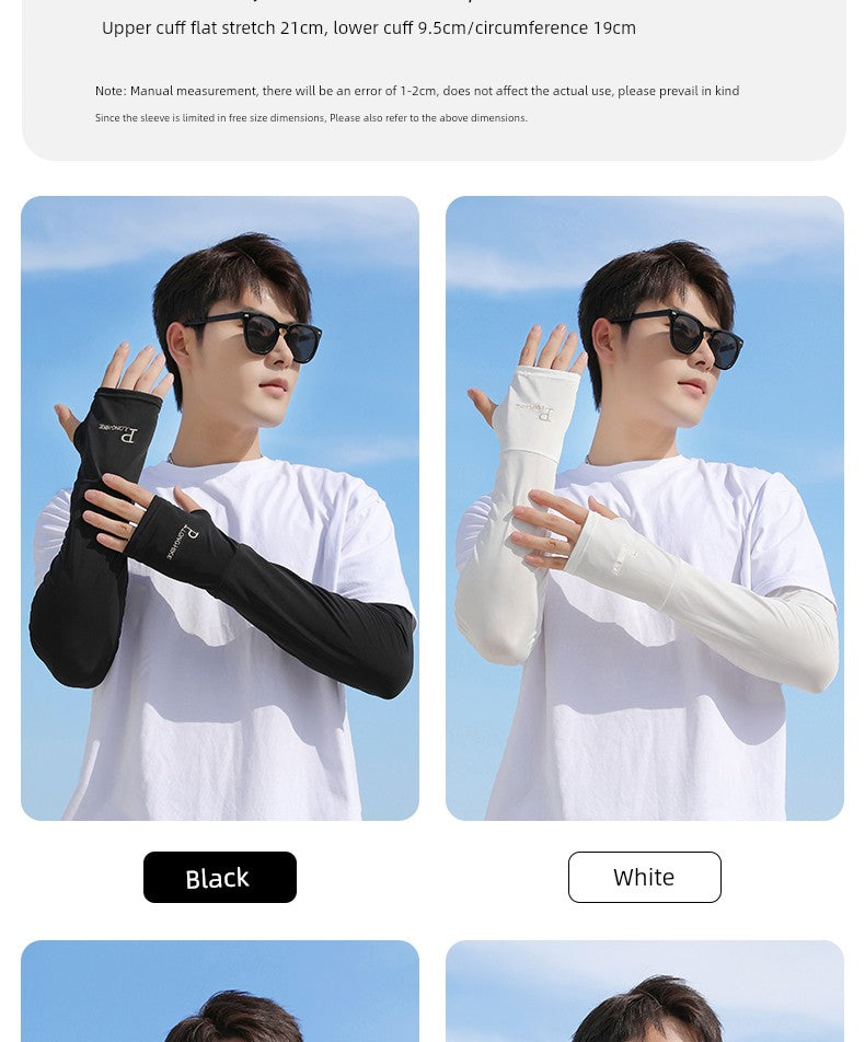 Load image into Gallery viewer, Men Ice Silk Long Widened Ice Sleeve Summer Plus Size Loose Sun Protection Oversleeve UV Protection Sleeves Arm Oversleeve
