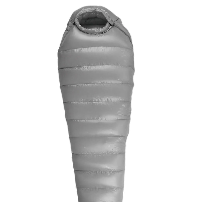 Load image into Gallery viewer, Gray sleeping bag with text indicating velvet filling weight and sleeping bag weight on a white background
