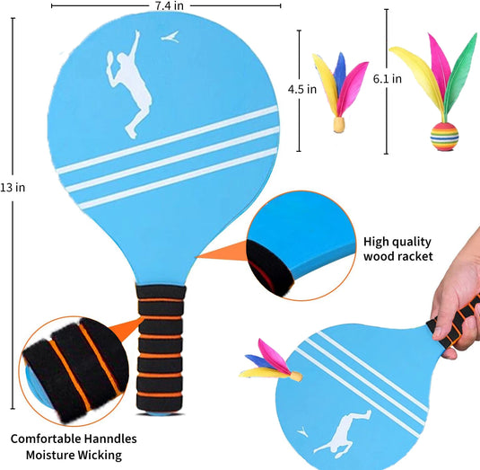 All-Ages Wooden Badminton Set for Outdoor Fun & Family Bonding