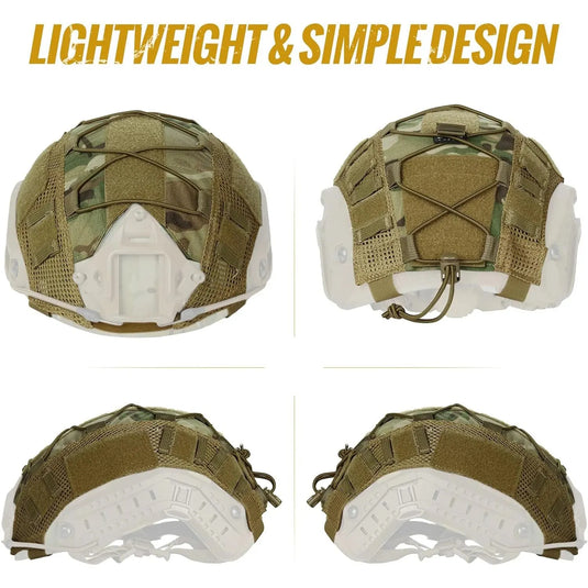 Tactical Helmet Cover for Fast Helmet Multi-Camo Helmets Cover Military Paintball Hunting Shooting Gear - Without Helmet