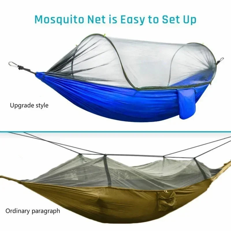 Load image into Gallery viewer, 2023 Lightweight Camping Hammock with Pop-Up Mosquito Net – Portable Parachute Hammock for Outdoor Sleeping, Travel &amp; Hiking
