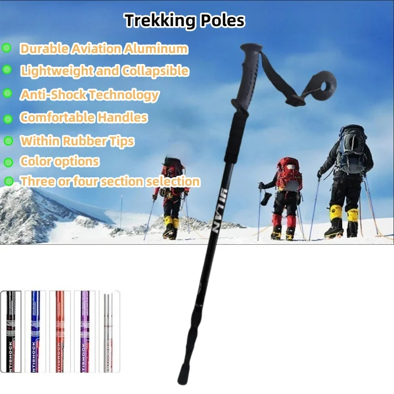 Load image into Gallery viewer, Collapsible Lightweight Trekking Poles | Anti-Shock Adjustable Hiking Sticks | Men Women Walking Pole
