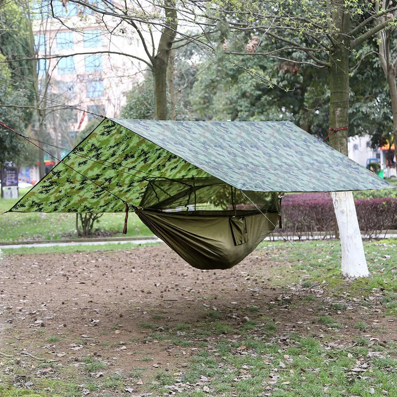 Load image into Gallery viewer, Camping Hammock with Mosquito Net &amp; Rainfly – All-in-One Sunshade Shelter for Outdoor Comfort
