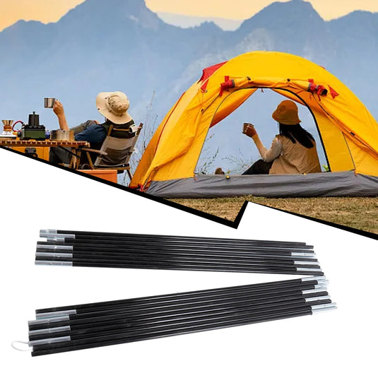 1 Pair 3/3.3/4/4.48/4.9m Fiberglass Tent Rod Camping Tent Pole Bars Support Rods Awning Frames Kit Hiking Travel Canopies Parts