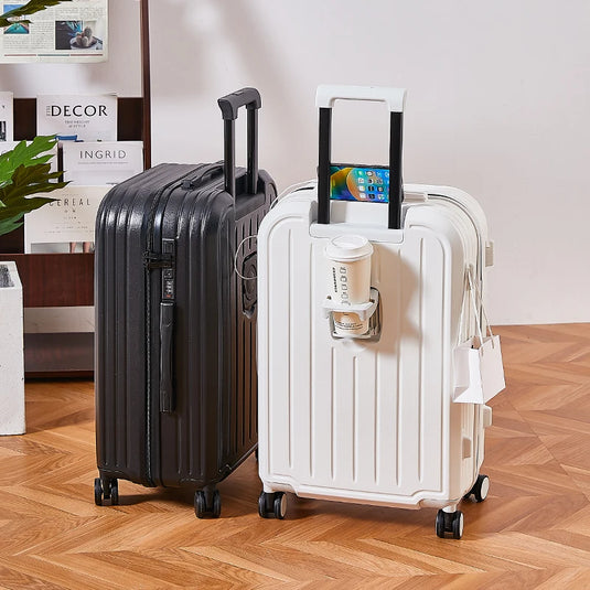 100% Aluminum Magnesium Alloy Travel Luggage Trolley Luggage 20 22 24 26 28 Inch Trolley Luggage Carry-On Luggage With Cup Holde