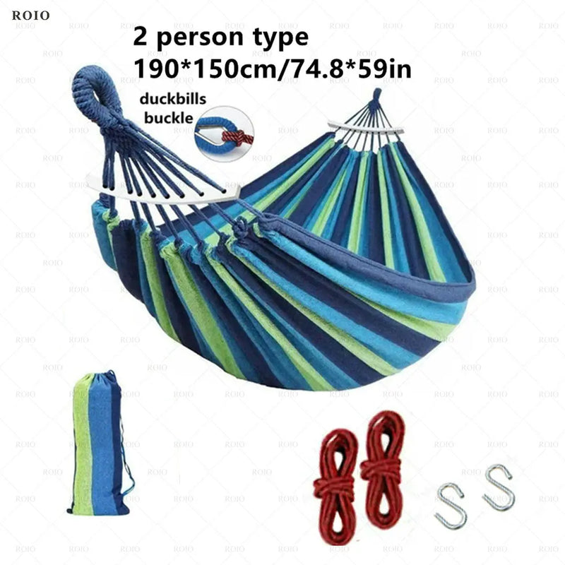 Load image into Gallery viewer, Thickened Canvas Camping Hammock Chair – Single Person with Travel Bag

