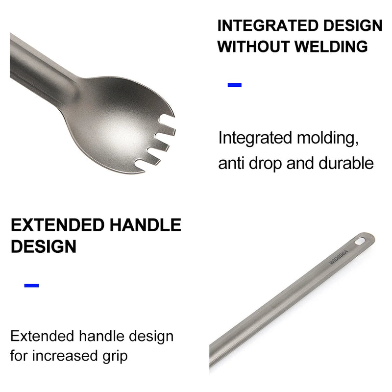 Load image into Gallery viewer, Titanium Camping Spork | Ultralight Fork Spoon Tableware | Hiking Picnic Travel Dinnerware
