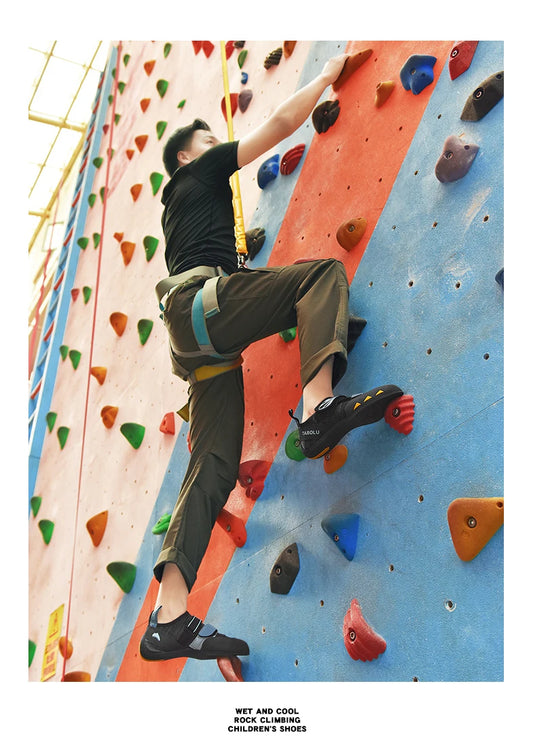 Professional Men Rock-Climbing Shoes Indoor Outdoor Climbing Shoes Beginners Knit Mesh Rock-Climbing Bouldering Training Sneaker