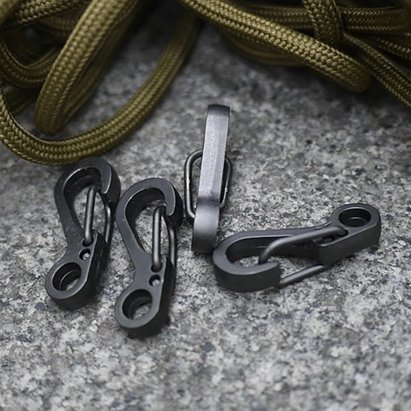 Load image into Gallery viewer, 10PCS/LOT Mini SF Spring Backpack Clasps Climbing Carabiners EDC Keychain Camping Bottle Hooks Paracord Survival Gear - Black
