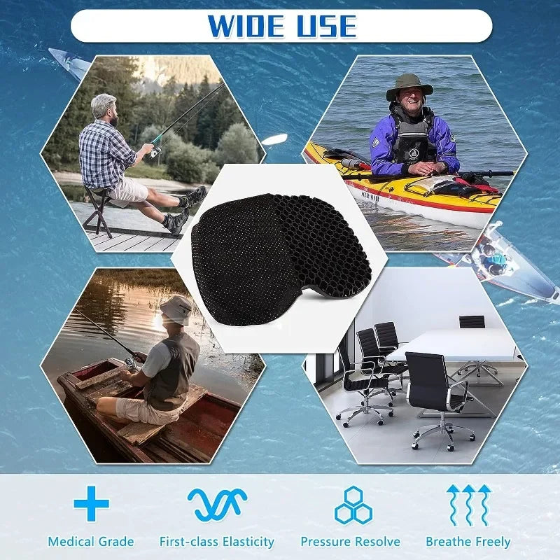 Load image into Gallery viewer, Anti Slip Padded Kayak Gel Seat Cushion Thick Waterproof Pad with Non-Slip Cover for Kayaking Fishing Boat Rafting Accessories
