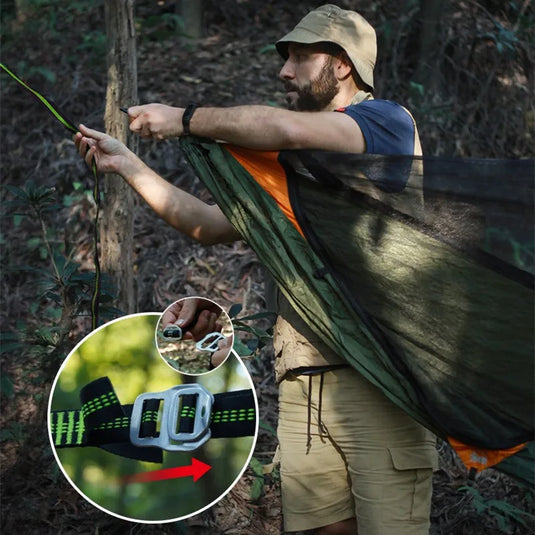 Portable Mosquito Net Hammock – Anti-Rollover, Quick Open Design for Outdoor Comfort