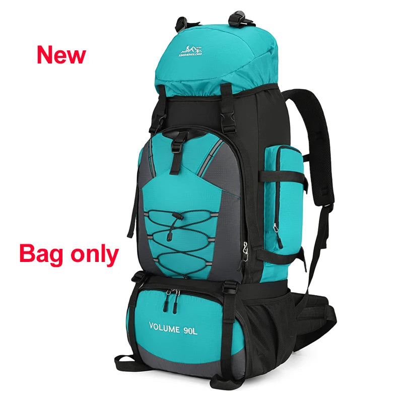 Load image into Gallery viewer, 90L Hiking Camping Backpack with Rain Cover | Waterproof Trekking Rucksack | Large Climbing Travel Bag
