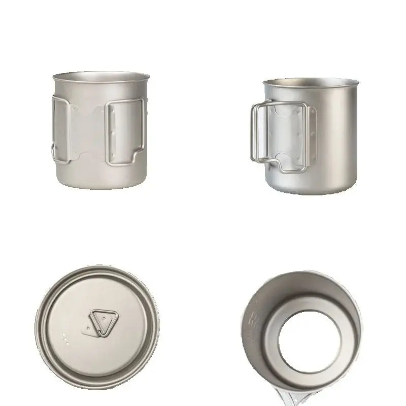 Load image into Gallery viewer, Titanium Camping Cup Pot | 450ml 550ml 650ml 750ml | Ultralight Folding Handle Ti Cook Cup
