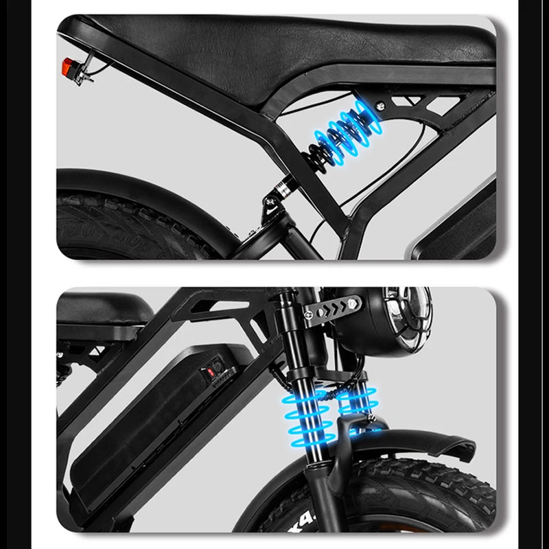 Load image into Gallery viewer, V20 Electric Fat Tire Bike – 500W/250W Motor, 20-Inch Tires, 48V 15Ah Battery, Hydraulic Brakes, Full Suspension
