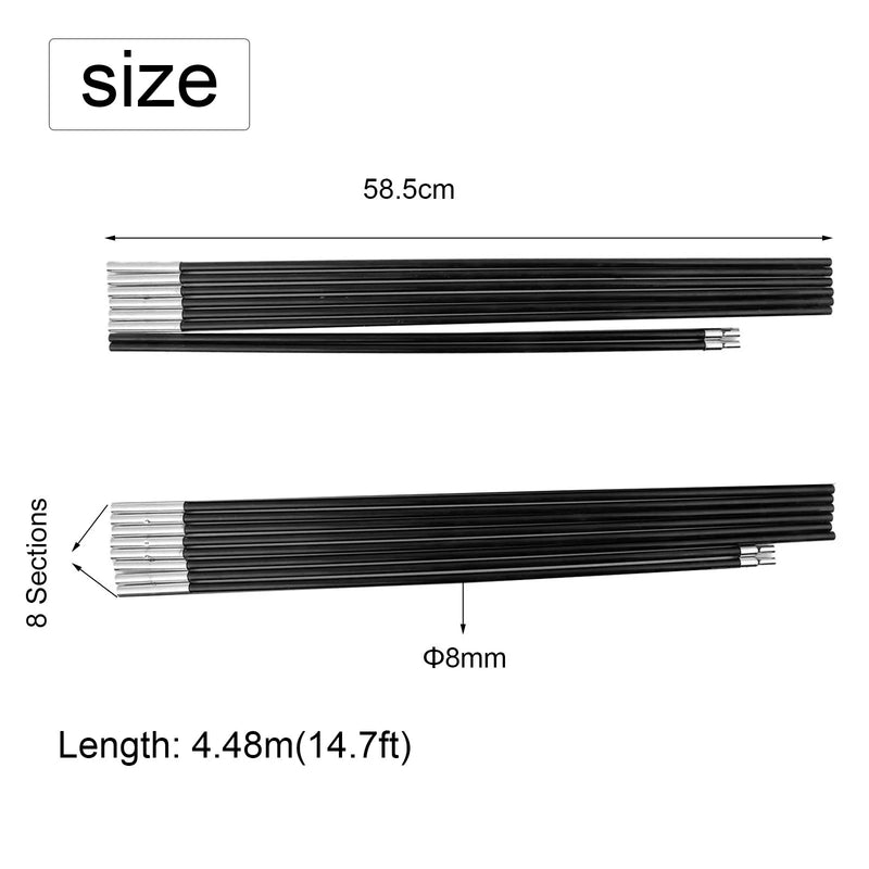 Load image into Gallery viewer, 1 Pair 3/3.3/4/4.48/4.9m Fiberglass Tent Rod Camping Tent Pole Bars Support Rods Awning Frames Kit Hiking Travel Canopies Parts
