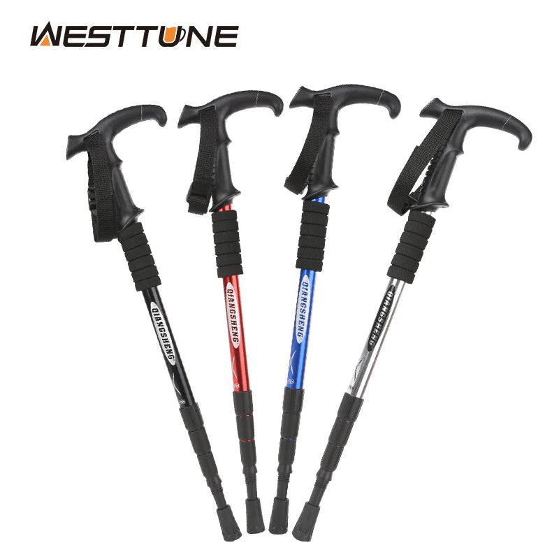 Load image into Gallery viewer, WEST TUNE Outdoor Folding Trekking Pole | 4-Section Portable Walking Stick for Hiking
