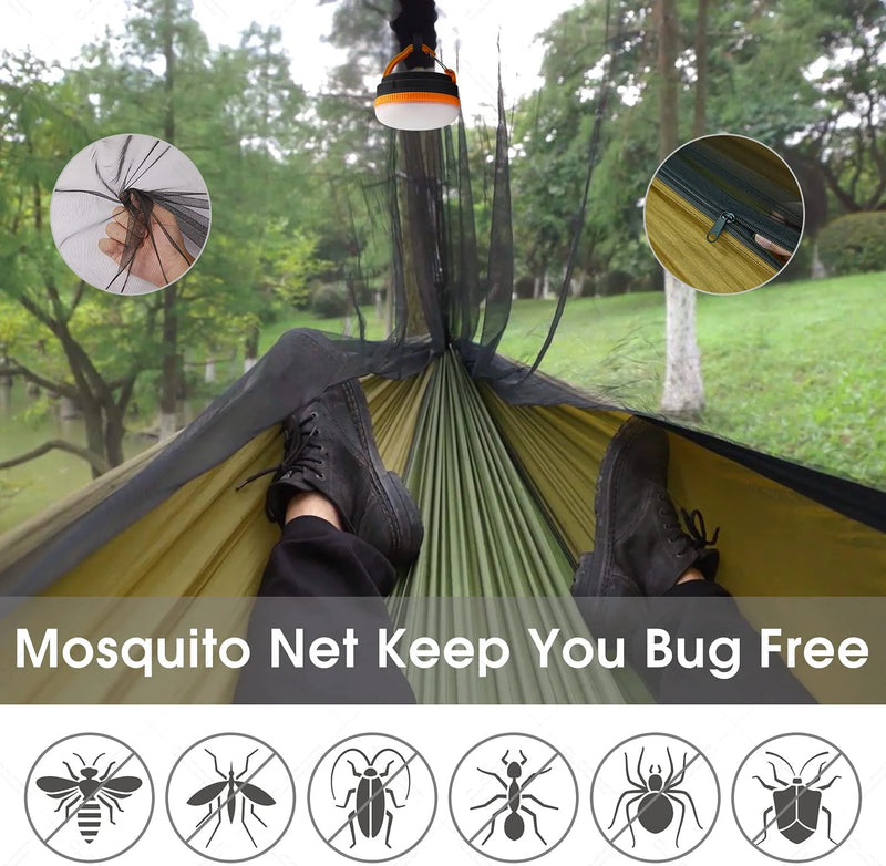 Load image into Gallery viewer, 2-in-1 Hammock with Mosquito Net &amp; Rain Tarp – Portable Survival Shelter for Camping &amp; Outdoor Use
