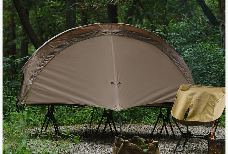 Load image into Gallery viewer, Nebula Cot Tent with 'Soomloom' branding in a forest setting
