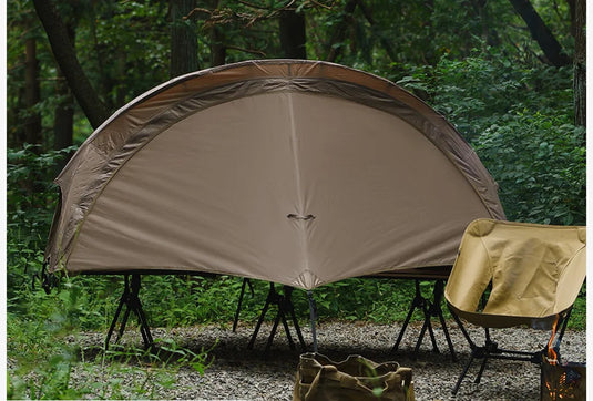 Nebula Cot Tent with 'Soomloom' branding in a forest setting