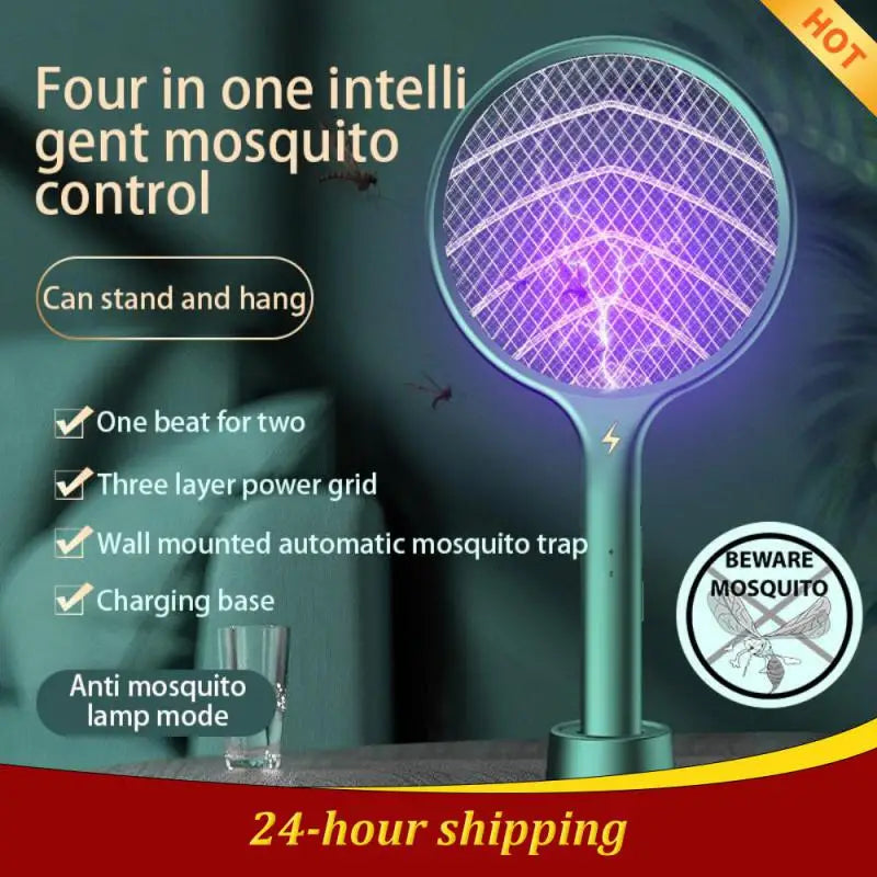 Load image into Gallery viewer, In 1 LED Electric Mosquito Swatter USB Rechargeable Anti Fly Bug Zapper Killer Racket Pest Control Product Handhel
