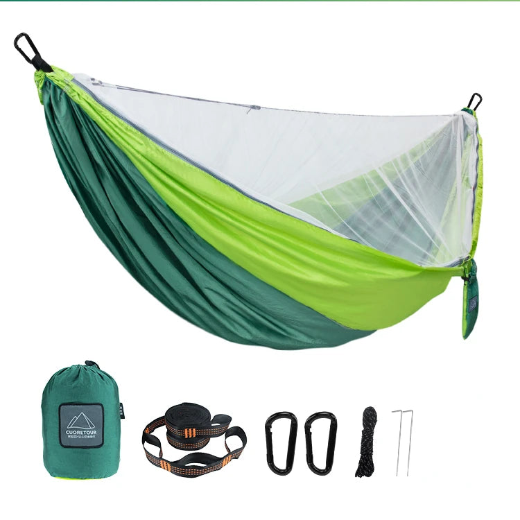 Load image into Gallery viewer, Outdoor Camping Hammock with Mosquito Net – 290x140cm Travel Swing Bed
