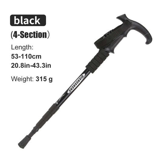 WEST TUNE Outdoor Folding Trekking Pole | 4-Section Portable Walking Stick for Hiking