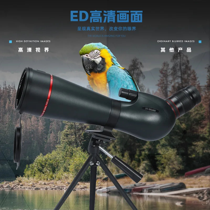 Load image into Gallery viewer, BOSSDUN 20-60x80ED 45Degree Spotting Scope Zoom Telescope Multi-Coated for Bird Watching Moon View Hunting Match
