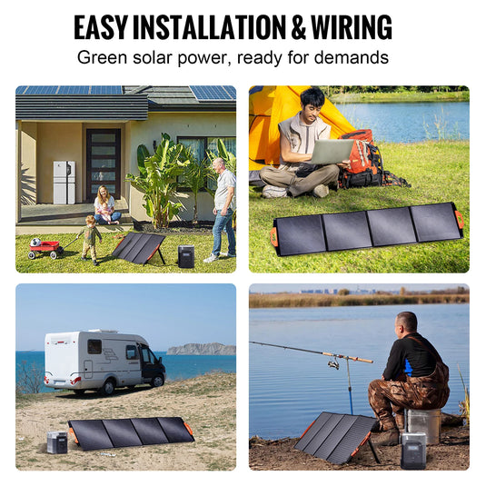 200W Foldable Monocrystalline ETFE Solar Panel | Portable Waterproof Solar Charger | Power Station Compatible