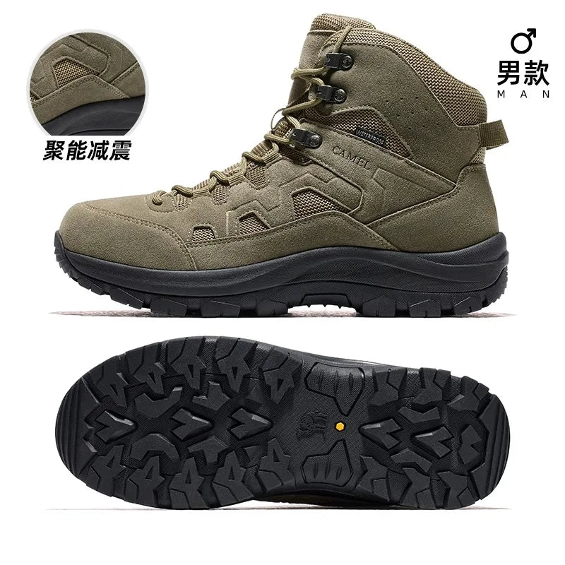 Load image into Gallery viewer, Golden Camel Men’s Waterproof High-Top Hiking Boots – Superior Traction for Winter Treks
