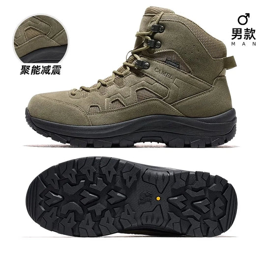 Golden Camel Men’s Waterproof High-Top Hiking Boots – Superior Traction for Winter Treks