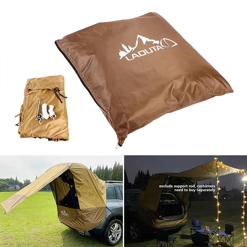 Load image into Gallery viewer, Portable Car Tailgate Awning Tent – Rooftop Canopy Sunshade for SUV, Hatchback, or Truck
