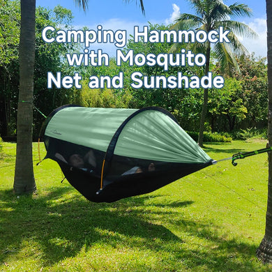 2-Person Hammock with Net & Sunshade – Lightweight Outdoor Camping Setup