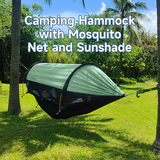 2-Person Hammock with Net & Sunshade – Lightweight Outdoor Camping Setup