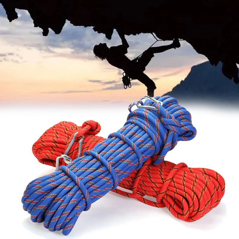 Load image into Gallery viewer, Safety Rope Rock Climbing Rope 10M 10mm Equipment Polyester Red/Bule Static Thick Knit Tree Wall High Performance
