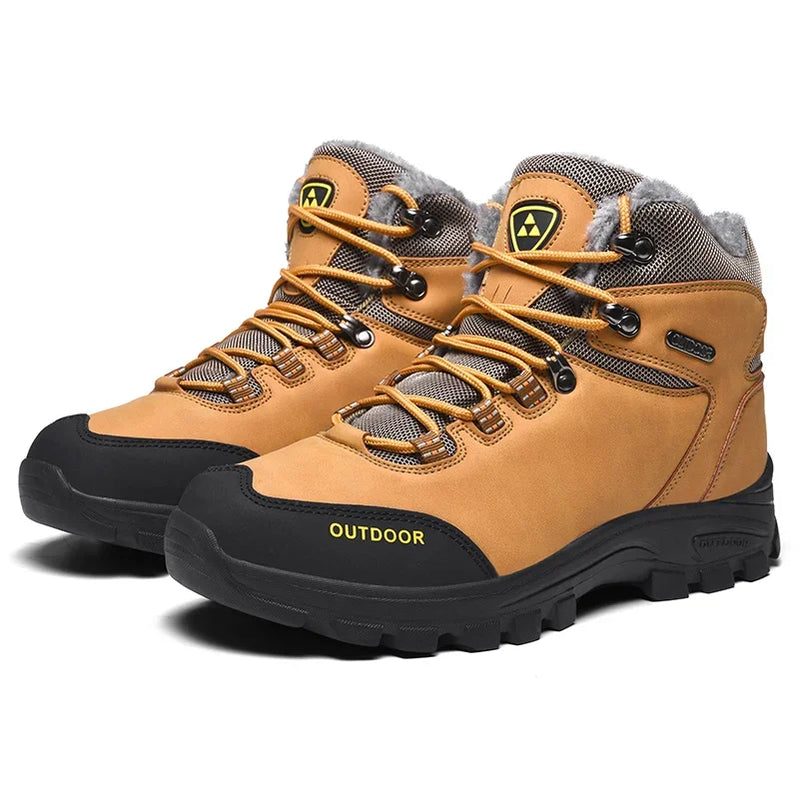 Load image into Gallery viewer, Men&#39;s outdoor hiking shoes waterproof wear mountain running travel high top plus velvet boots field hiking tactical boots
