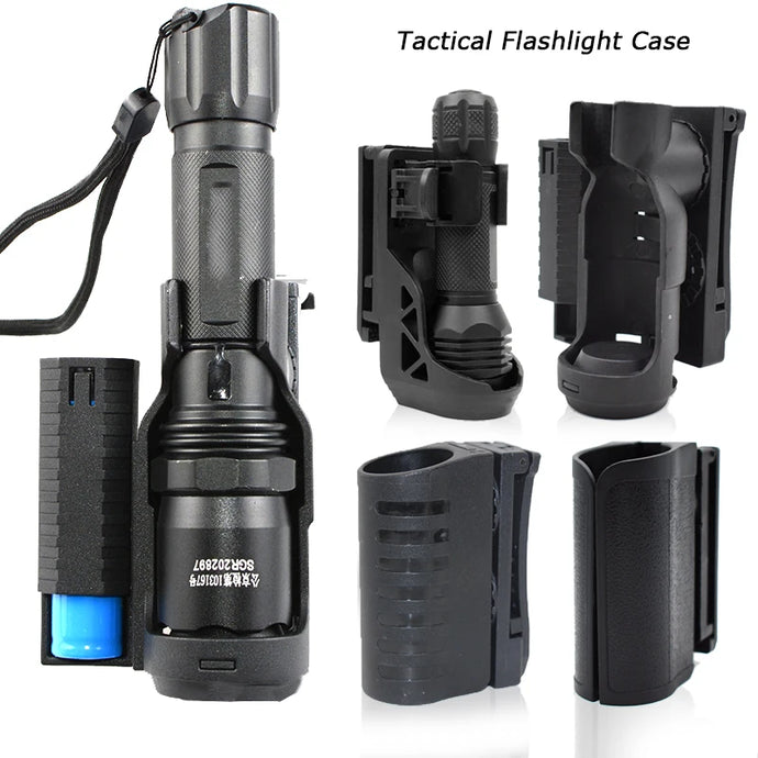 Tactical Flashlight Case Pouch Holster Belt Clip Torch Kits Pouch Open Top Lighting LED Survival Hunting Outdoor Torch Holder