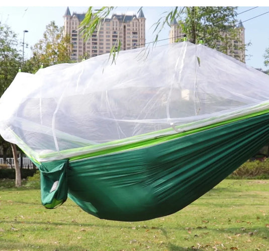 Double Mosquito Net Hammock, Outdoor Camping, Anti-Rollover, Oversized Umbrella Cloth, Anti-Rollover Cloth, 300 × 200cm