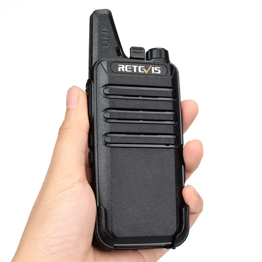 Retevis RT22 Long range Licence free walkie talkie 16CH 2W UHF462-467MHZ FRS VOX TOT Scan Squelch Two Way Radio+Earpiece(2Pack)