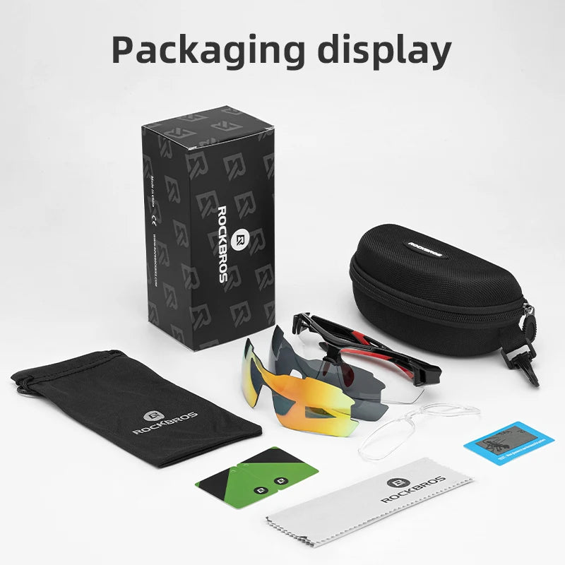 Load image into Gallery viewer, ROCKBROS 3-Lens Polarized Cycling Glasses – Lightweight Sports Eyewear for Men and Women
