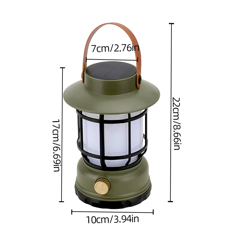 Load image into Gallery viewer, 2-in-1 Solar USB Camping Lantern | Ultra-Bright 360° LED Hanging Light | Portable Tent Hiking Lamp
