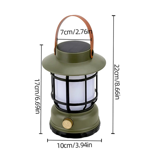 2-in-1 Solar USB Camping Lantern | Ultra-Bright 360° LED Hanging Light | Portable Tent Hiking Lamp
