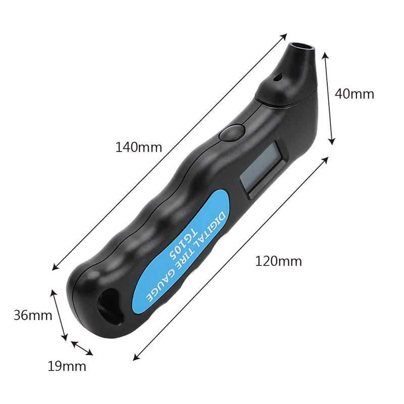 Load image into Gallery viewer, 0-100Psi / 0-7Bar Tyre Pressure Meter Motorcycle Tire Test Gauge Tester TPMS Digital Manometer Bike Car Accessories Universal
