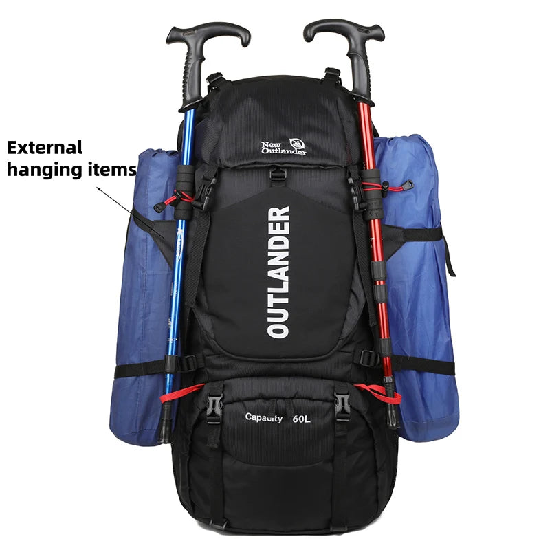 Load image into Gallery viewer, 60L Waterproof Camping Backpack with Rain Cover | Hiking Trekking Mountaineering Rucksack
