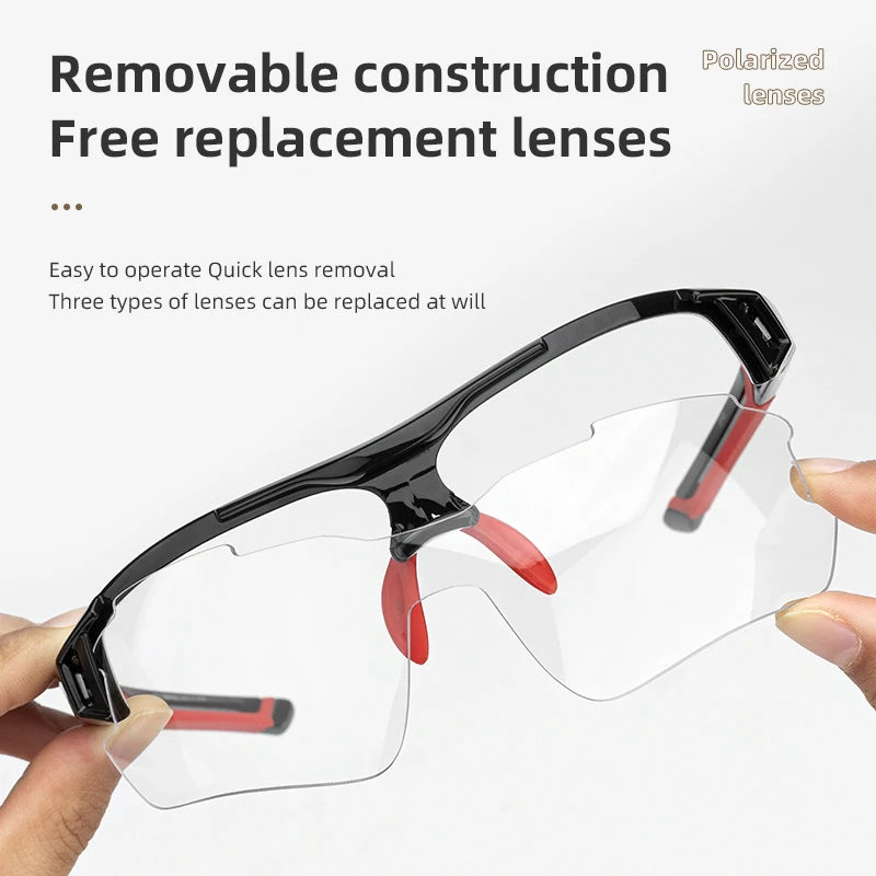 Load image into Gallery viewer, ROCKBROS 3-Lens Polarized Cycling Glasses – Lightweight Sports Eyewear for Men and Women
