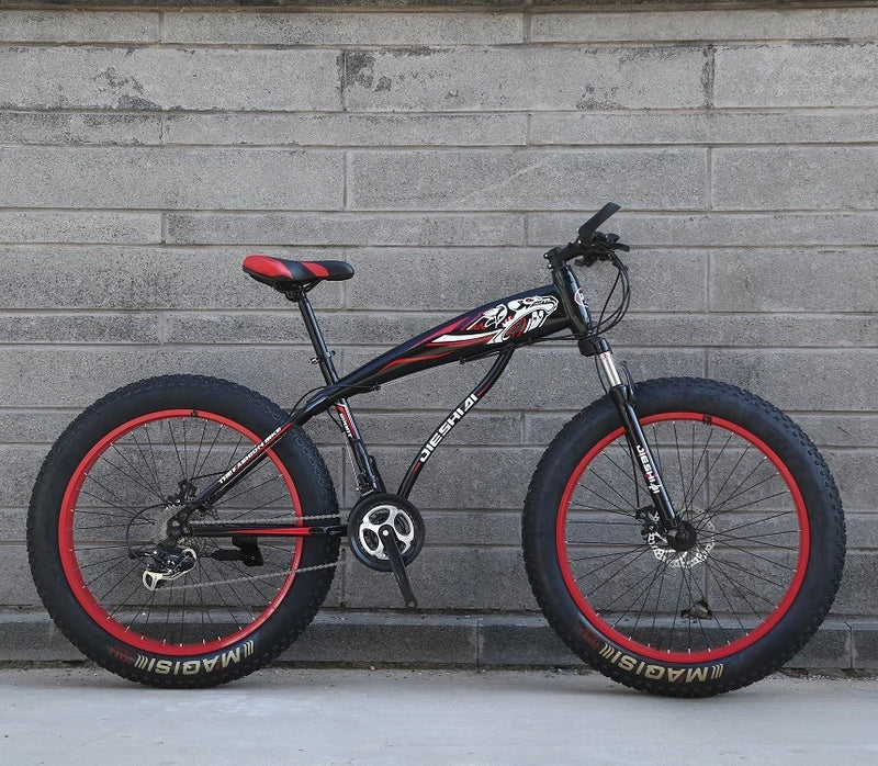 Load image into Gallery viewer, 26&quot;/24&quot; Off-Road Bull Wheel Mountain Bike – Double Disc Brake, Variable Speed, Carbon Steel Frame for Men &amp; Women
