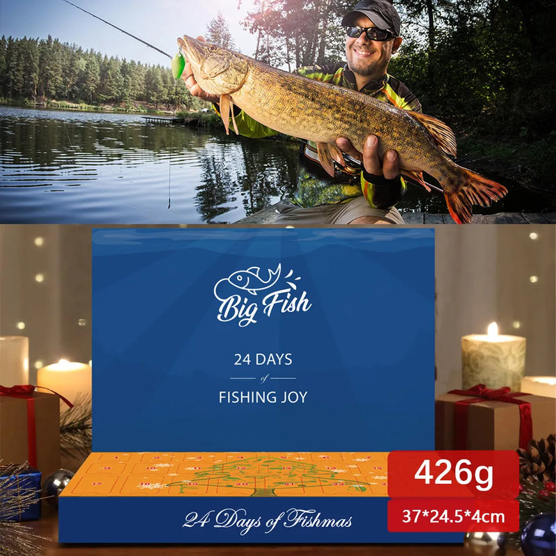 Load image into Gallery viewer, Advent Calendar Fishing Tackle Set 24X Christmas Countdown Calendar With Fishing Lures Set Christmas Fishing Countdown Calendar
